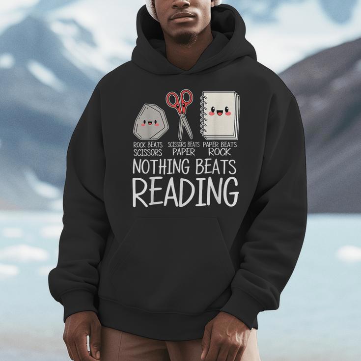 Rock Paper Scissors Nothing Beats Reading Book Lover Humor Men Hoodie Rock Paper Scissors Nothing Beats Reading Book Lover Humor Men Hoodie