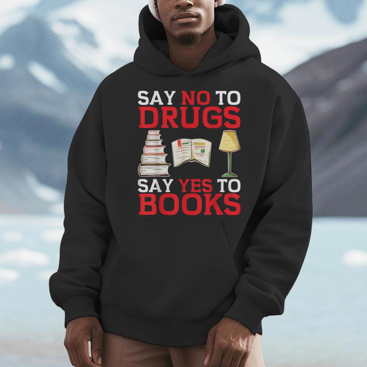 Say No To Drugs Say Yes To Books Red Ribbon Week Awareness Men Hoodie Say No To Drugs Say Yes To Books Red Ribbon Week Awareness Men Hoodie