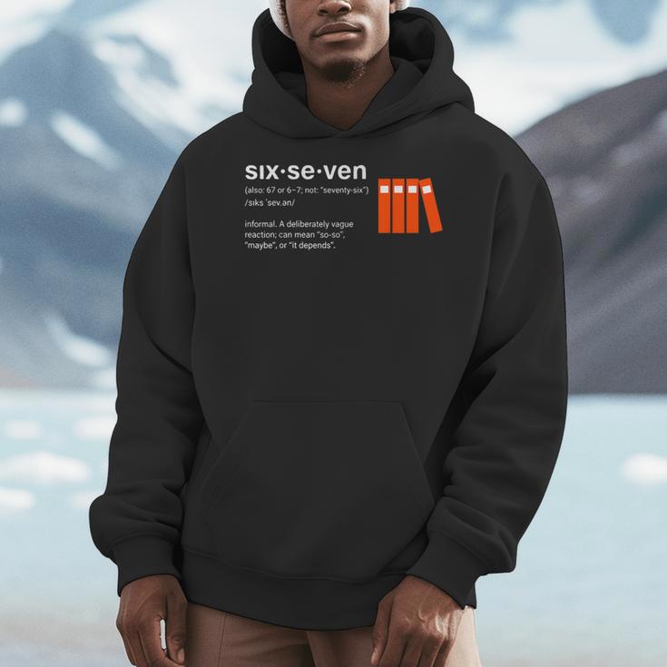 Six Seven Meme Reading Book Lover 6-7 67 Definition Men Hoodie