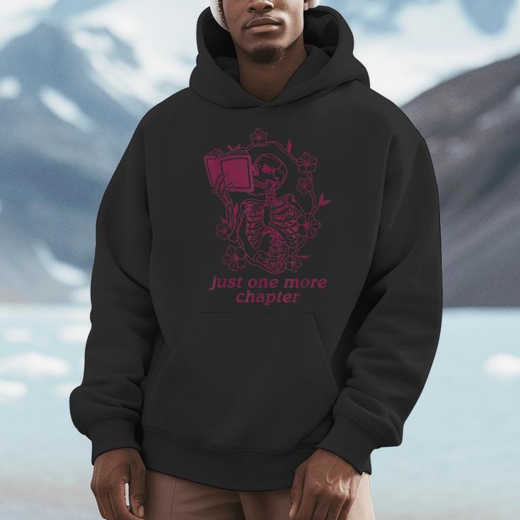 Skeleton Reading Book Just One More Chapter Men Hoodie