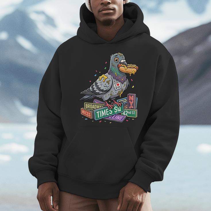 Smart Pigeon Sitting On Book Stack Men Hoodie
