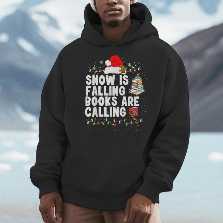Snow Is Falling Books Are Calling Men Hoodie