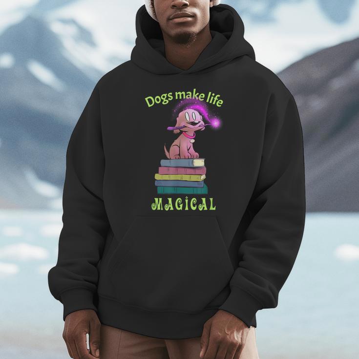 Sophie Magic Wand Dog Wizard Books Men Hoodie