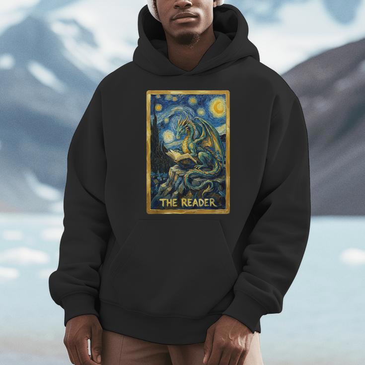 Starry Dragon Reading Book The Reader Fantasy Reader Men Hoodie Starry Dragon Reading Book The Reader Fantasy Reader Men Hoodie