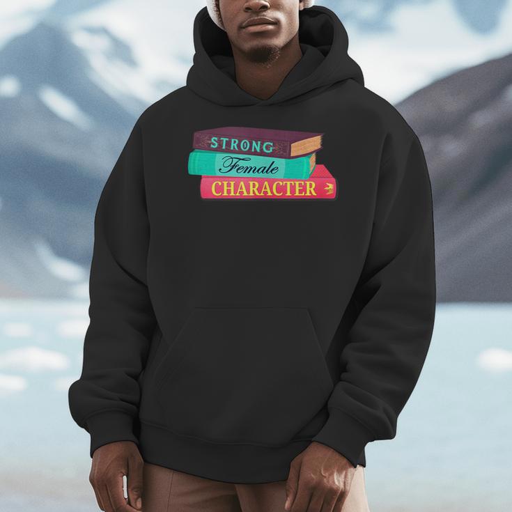 Strong Female Character Book Nerd Men Hoodie