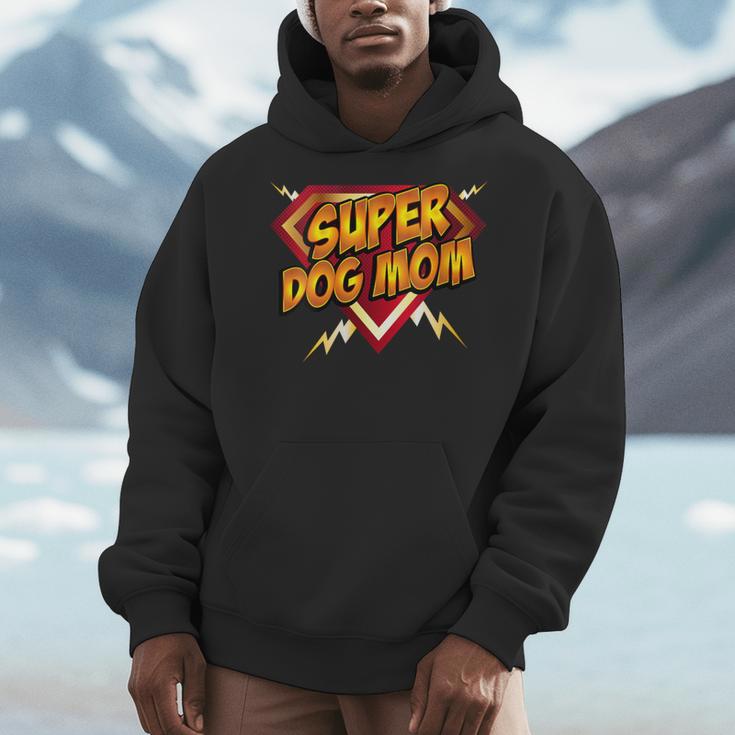 Super Dog Mom Superhero Dog Lover Comic Book Style Men Hoodie