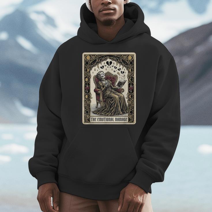 Tarot Card The Emotional Damage Skeleton Romantasy Book Men Hoodie