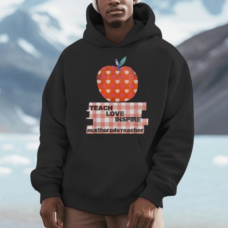 Teach Love Inspire Valentines Day Book 6th Grade Teacher Men Hoodie Teach Love Inspire Valentines Day Book 6th Grade Teacher Men Hoodie