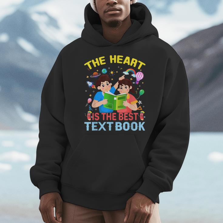 Teacher Heart Text Book For Men Women Men Hoodie