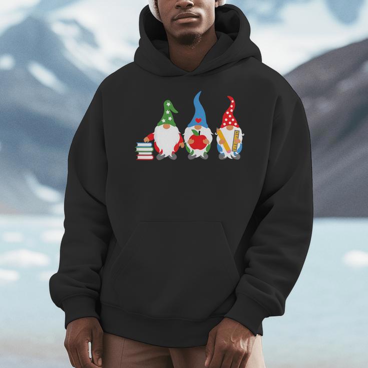 Three Gnomes School Books Pencil Apple Student Teacher For Men Women Girls Kids Men Hoodie Three Gnomes School Books Pencil Apple Student Teacher For Men Women Girls Kids Men Hoodie