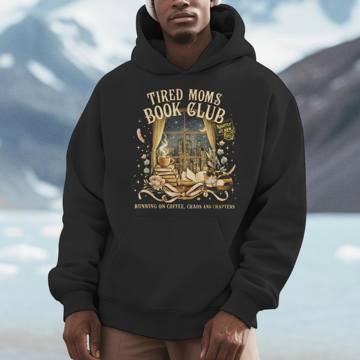 Tired Moms Book Club Night City Coffee Chaos Reading Men Hoodie Tired Moms Book Club Night City Coffee Chaos Reading Men Hoodie