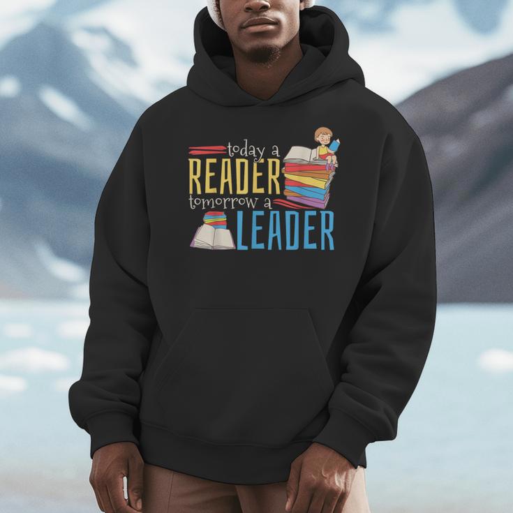 Today A Reader Tomorrow A Leader Book Literature Reading Men Hoodie
