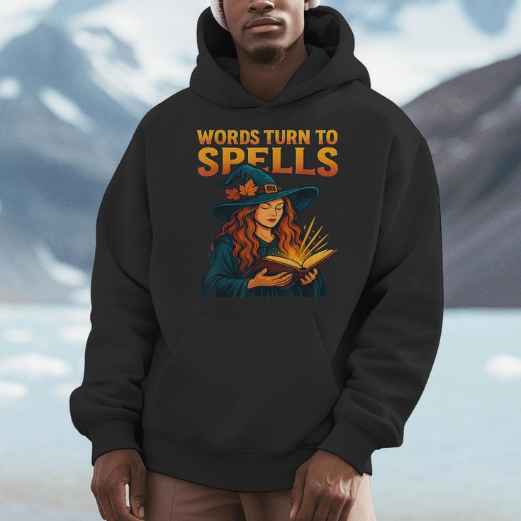 Words Turn To Spells Witchy Magic Book Aesthetic Men Hoodie Words Turn To Spells Witchy Magic Book Aesthetic Men Hoodie