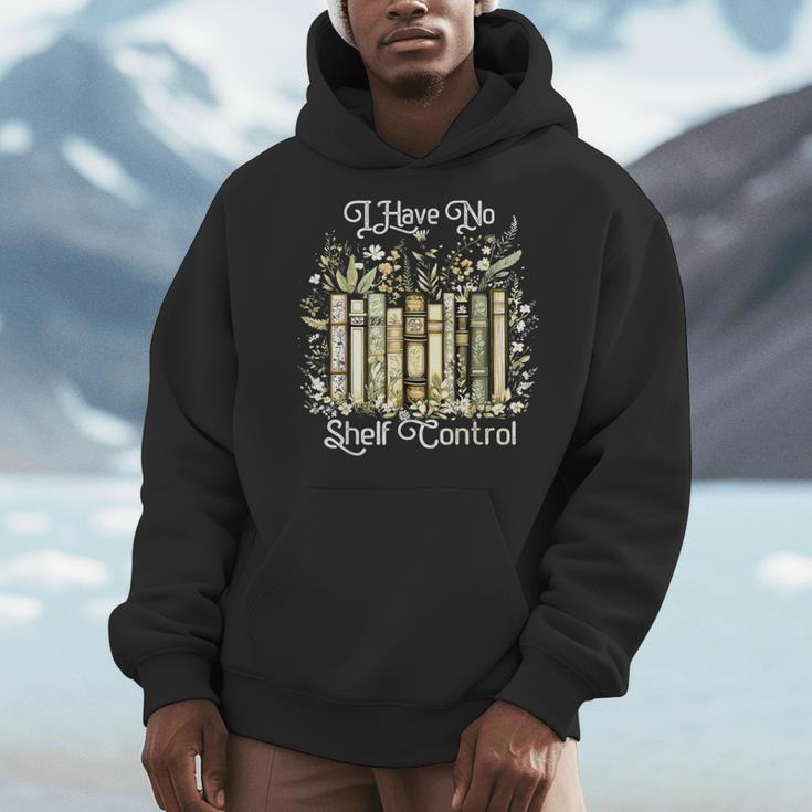 Vintage Floral Bookshelf I Have No Shelf Control Book Lovers Men Hoodie