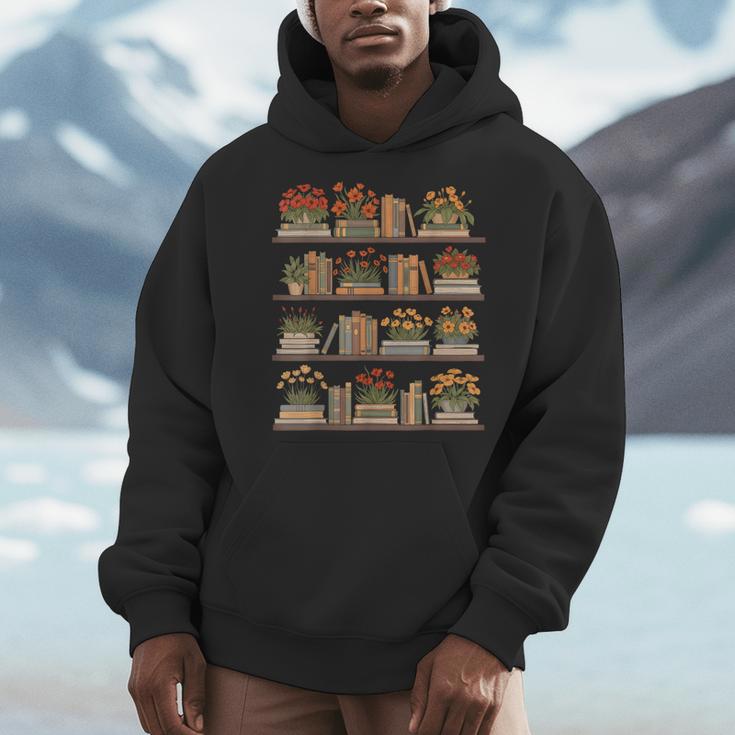 Whimsical Books And Blooms Men Hoodie