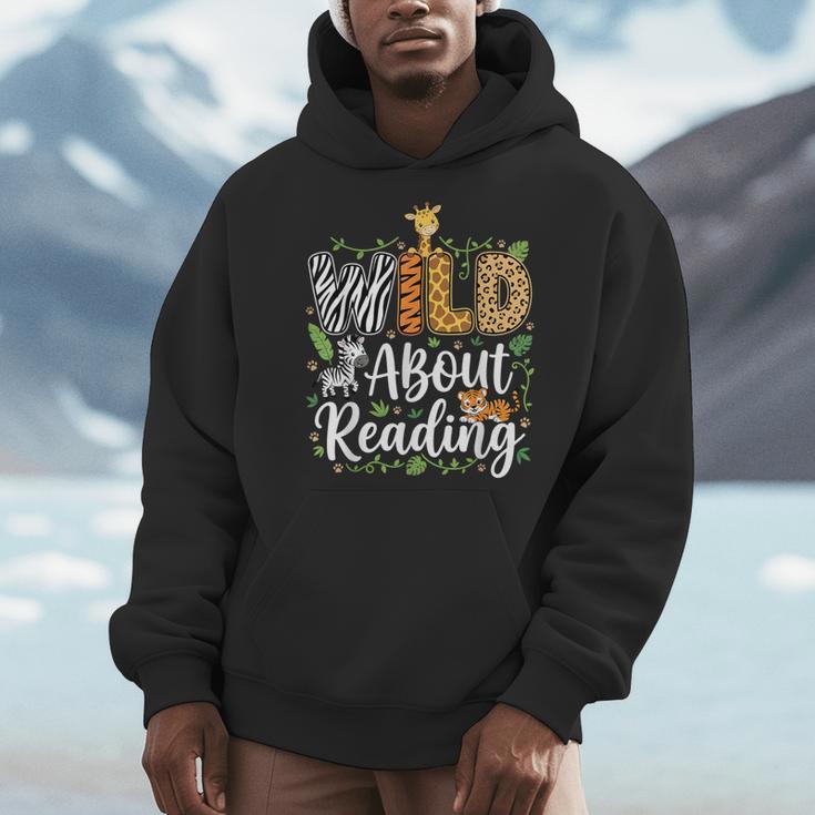 Wild About Reading Books Reader Lover Librarian Bookworm Men Hoodie