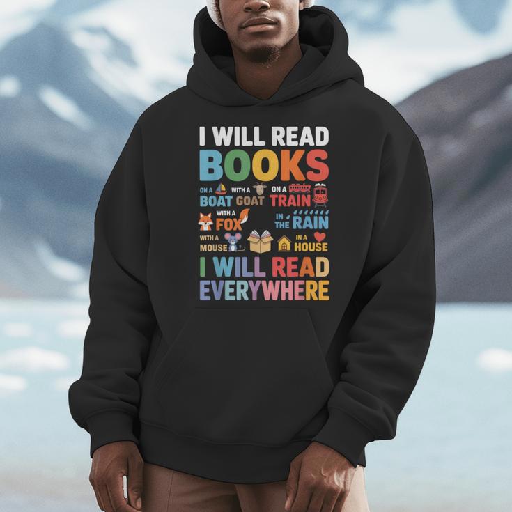 I Will Read Books On A Boat With a Goat On Train Book Lover Men Hoodie I Will Read Books On A Boat With a Goat On Train Book Lover Men Hoodie