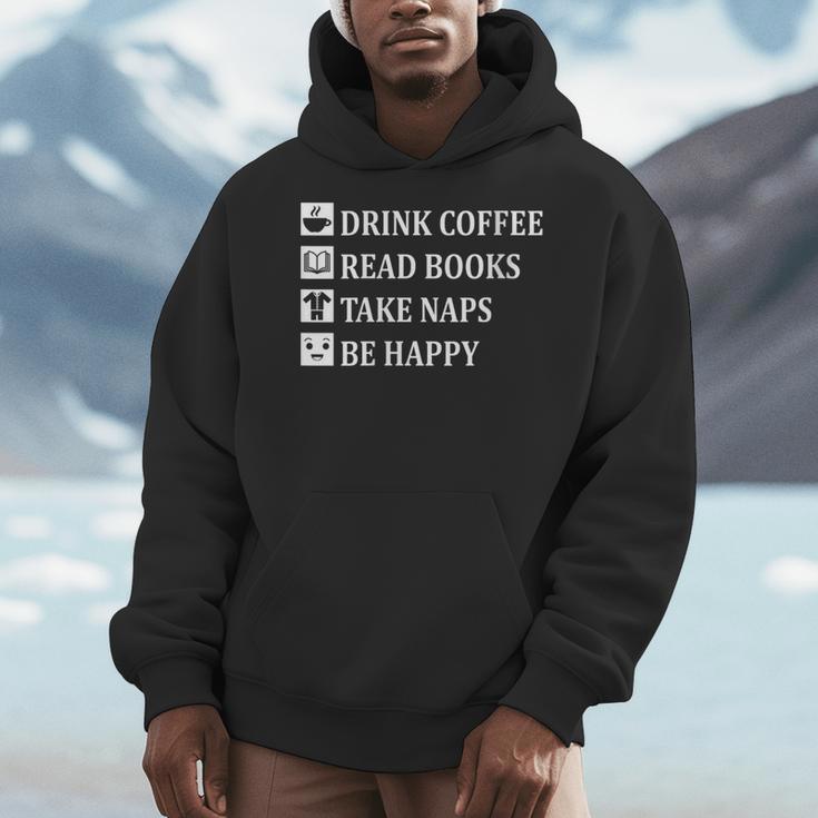Women's Drink Coffee Read Book Take Naps Books Pajamas Men Hoodie