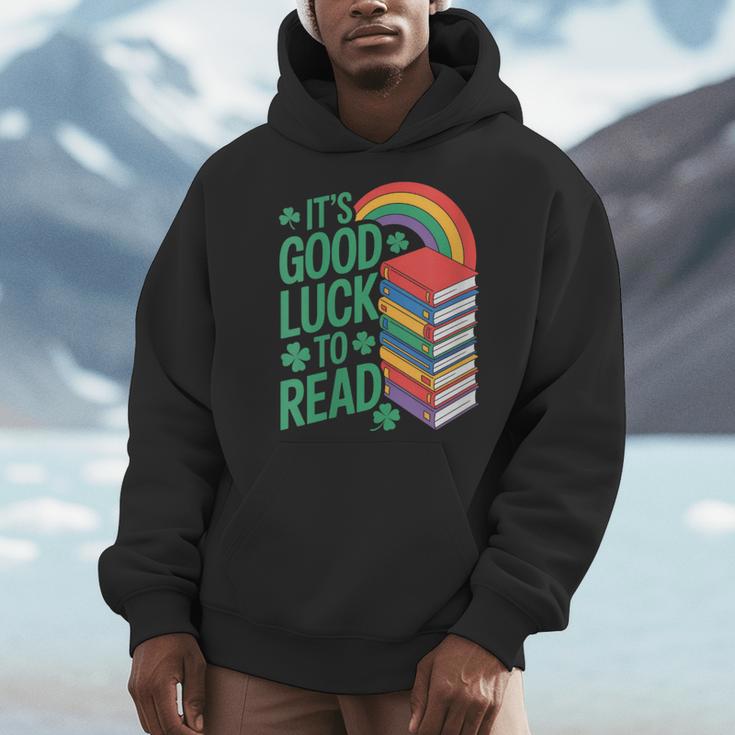 Women's Its Good Luck To Read Rainbow Reading Books Men Hoodie