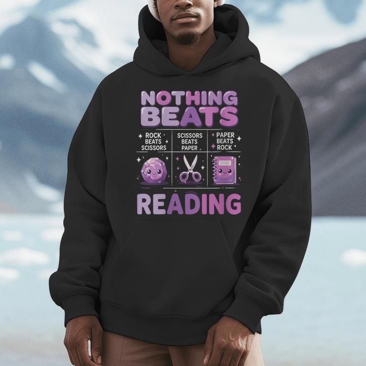Women's Nothing Beats Reading Rock Paper Scissors Book Lover Men Hoodie
