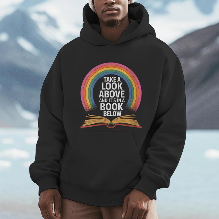 Women's Rainbow Book Saying Take A Look Its In A Book Men Hoodie