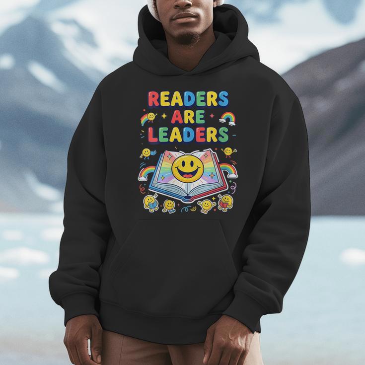Women's Readers Are Leaders Reading Book Lovers Teacher Rainbow Kids Men Hoodie