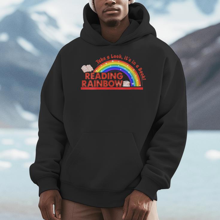 Women's Retro Rainbow Take A Look It's In A Book Reading Bookworm Men Hoodie