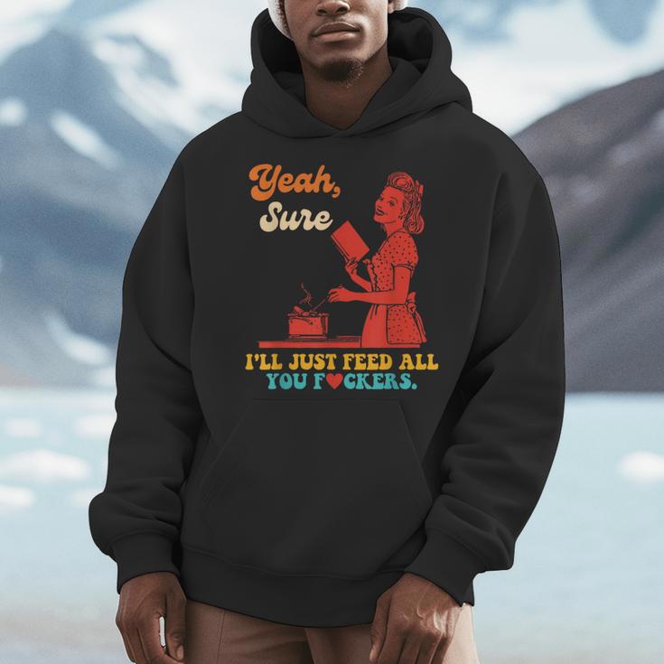 Yeah Sure I'Ll Just Feed All You Fckers Book Lover Quote Men Hoodie