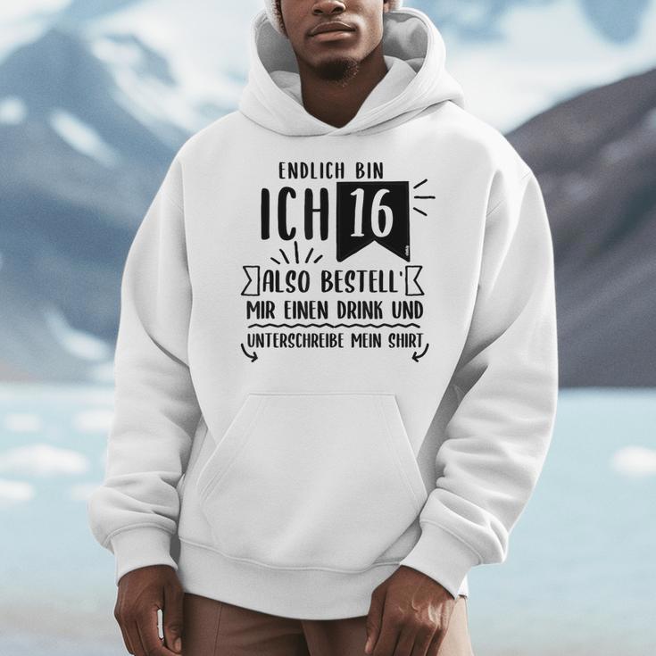 16th Birthday Party Guest Book Guest List Celebration 16 Years Men Hoodie