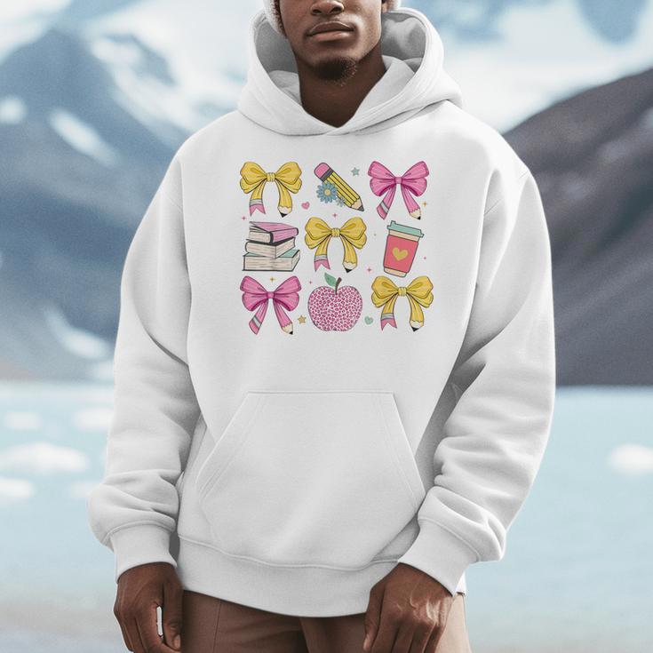 Apple Coquette Bow Books First Day Of School Back To School Men Hoodie Apple Coquette Bow Books First Day Of School Back To School Men Hoodie