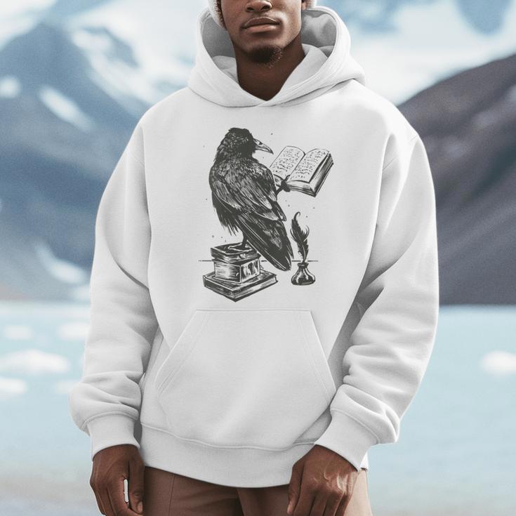 Bird Raven Book Lovers Men Women Graphic Tshirt Men Hoodie