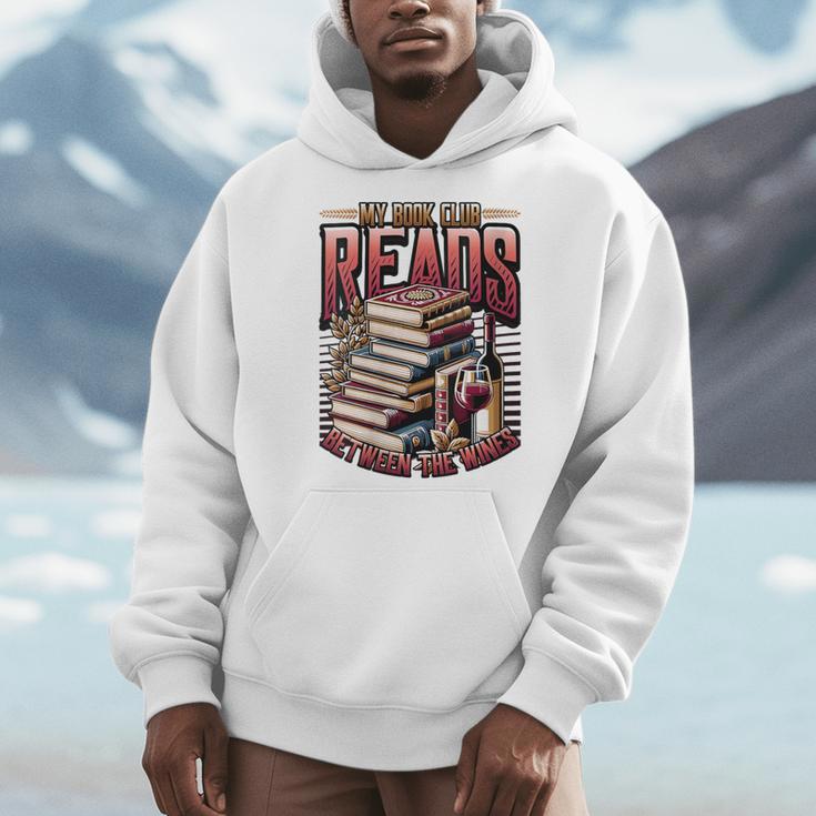 My Book Club Reads Between The Wines Book Club Reading Men Hoodie