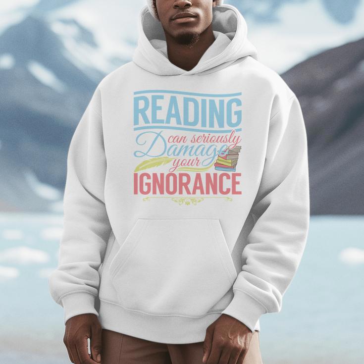 Book Reading Reading Can Seriously Damage Your Ignorance Men Hoodie Book Reading Reading Can Seriously Damage Your Ignorance Men Hoodie