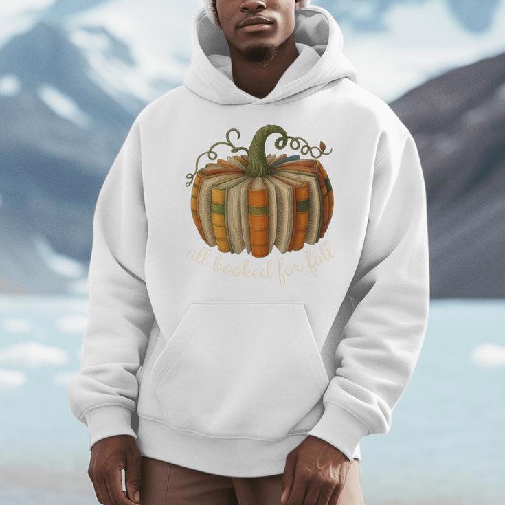 All Booked For Fall Book Pumpkin Reading Halloween Teacher Men Hoodie