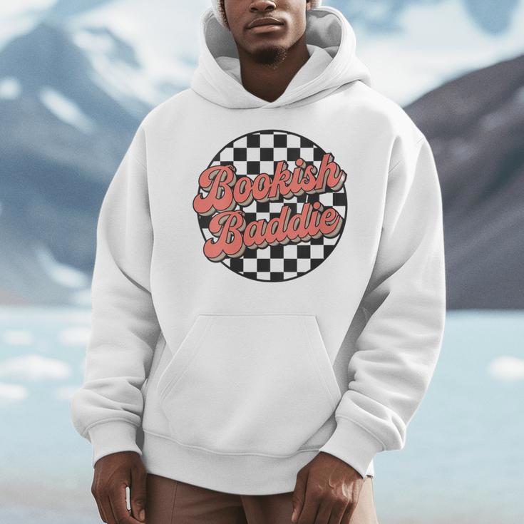 Bookish Baddie Retro Aesthetic Typography Men Hoodie