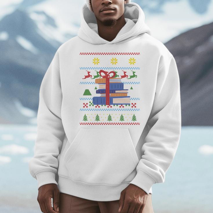 Books Reading Ugly Christmas Book Lover Men Hoodie Books Reading Ugly Christmas Book Lover Men Hoodie