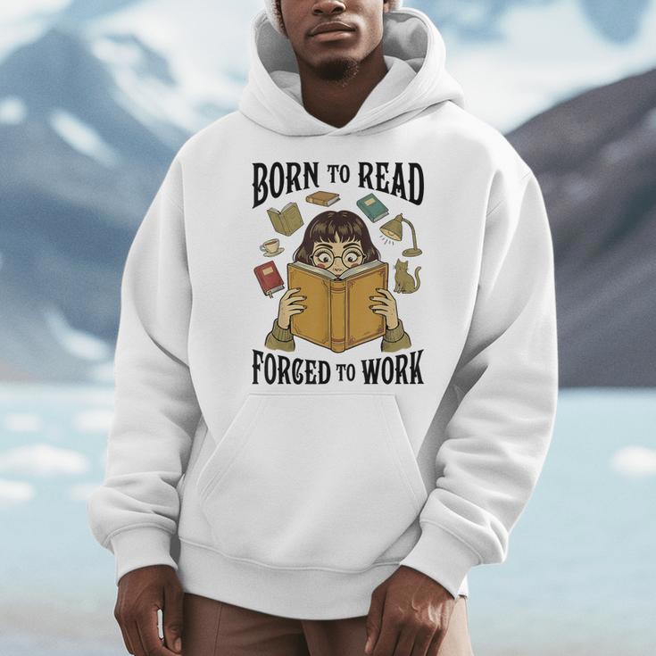 Born To Read Forced To Work Reading Book Lover Men Hoodie