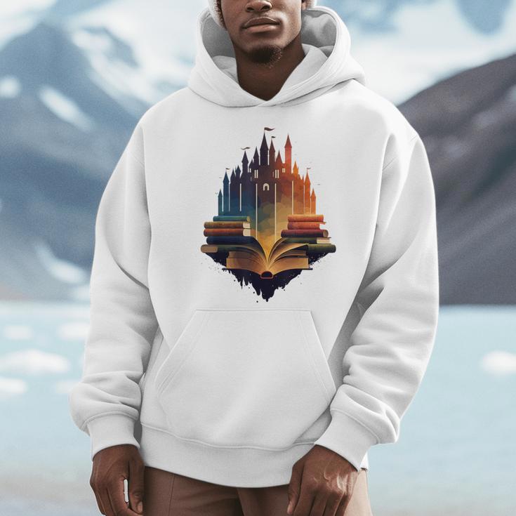 Castle Of Books Imagination Art Book Lover Men Hoodie Castle Of Books Imagination Art Book Lover Men Hoodie