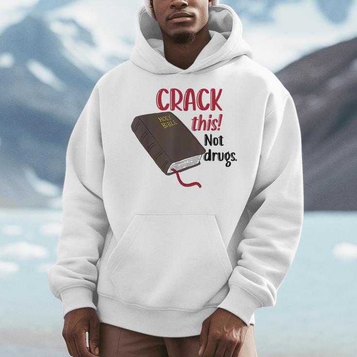 Christian Quote Holy Bible Crack This Book Not Drugs Men Hoodie Christian Quote Holy Bible Crack This Book Not Drugs Men Hoodie
