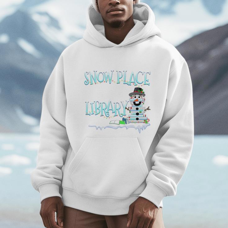 Christmas Reading Tee Snowman Librarian Book Lover Reader Men Hoodie