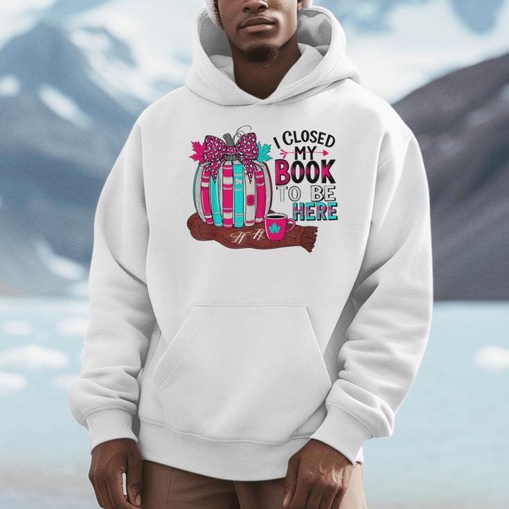I Closed My Book To Be Here Fall Pumpkin Men Hoodie