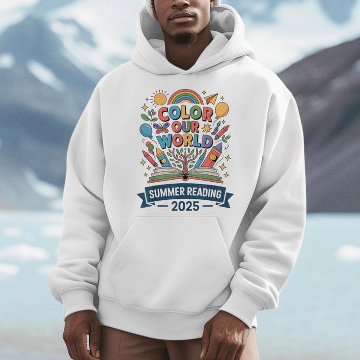 Color Our World Summer Reading 2025 Book Wildflowers Men Hoodie Color Our World Summer Reading 2025 Book Wildflowers Men Hoodie