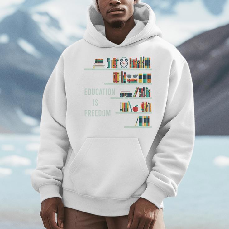 Cool Africa Education Is Freedom Library Book Men Hoodie