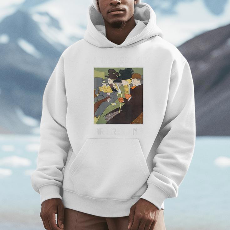 All The Cool Kids Are Reading Book Lovers Book Nerds Men Hoodie