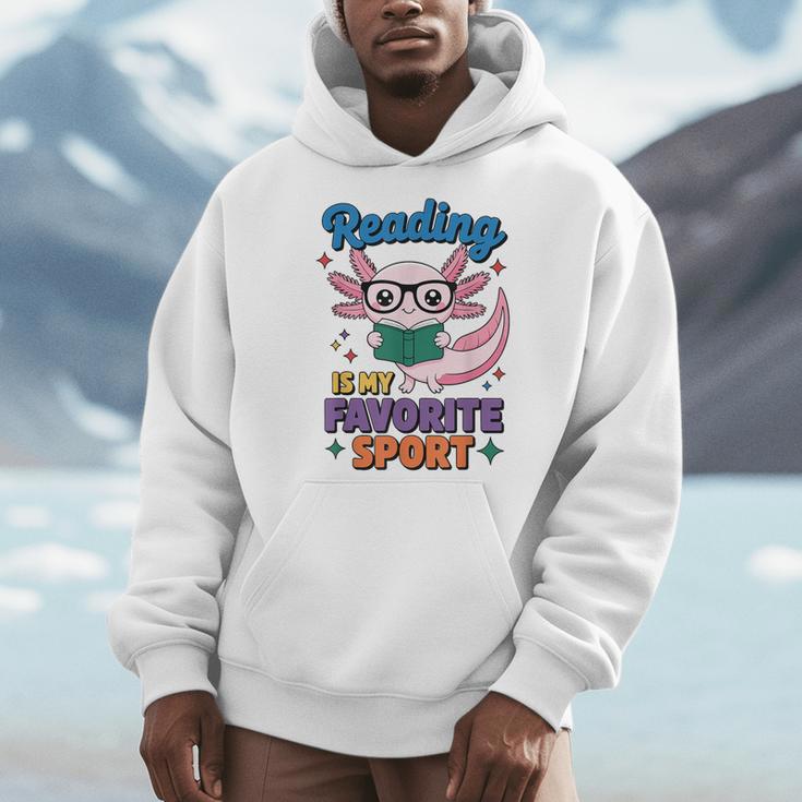 Cute Axolotl Reads Books Reading Is My Favorite Sport Book Men Hoodie Cute Axolotl Reads Books Reading Is My Favorite Sport Book Men Hoodie