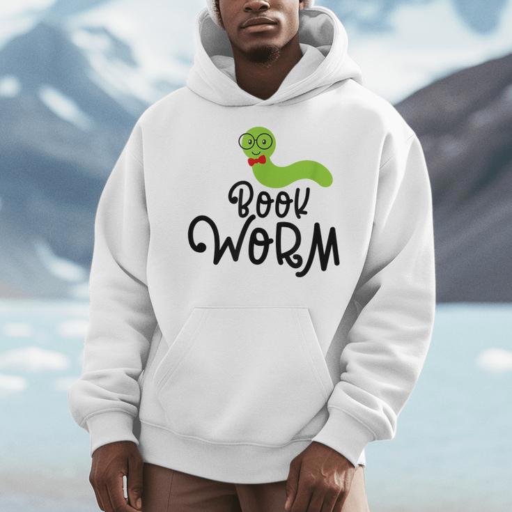 Cute Book Worm Reading Lovers Men Hoodie