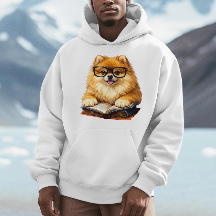 Cute Dog Pomeranian Reading Book Premium Tri-Blend Men Hoodie Cute Dog Pomeranian Reading Book Premium Tri-Blend Men Hoodie