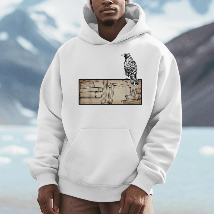Dark Academia Aesthetic Raven Crow Soft Grunge Books Men Hoodie