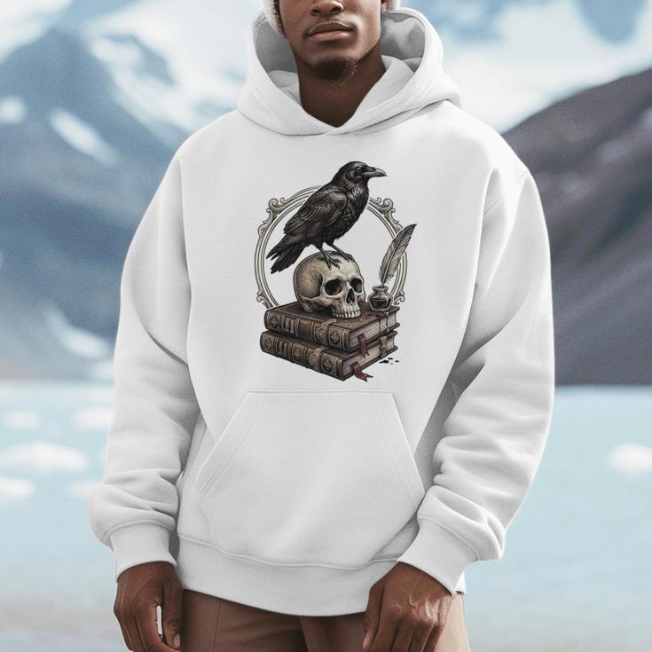 Dark Academia Raven Skull Books Men Hoodie