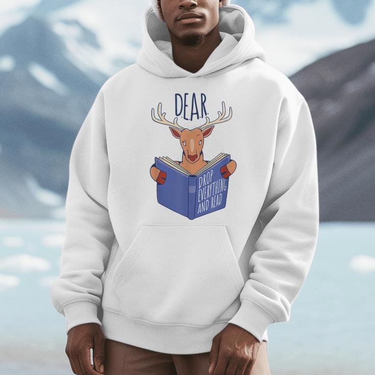 Dear Drop Everything And Read Book Reading Pun Graphic Men Hoodie